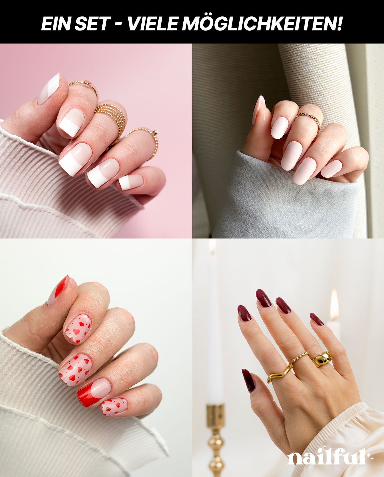 U-Shinein UV Gel Streifen Semi-Härtet Nagellack Selbstklebend Gel Streifen Französisch Gel Nagel Maniküre Mit Full Wraps Nail Decoration, F03